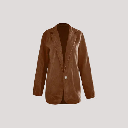 Damen Strukturierter Cord-Blazer mit eleganten Knopfdetails R&B