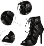 R&B | Damen Sandaletten mit Hohen Absätzen - Verführerische Spitze und Mesh für Den Perfekten Party-Look
