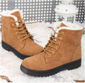 R&B | Mid Calf Stiefel Wildleder Gefühl Fleece Gefüttert Rutschfeste Sohle Schnürung