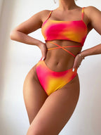 R&B | Tie-Dye dreiteiliger geteilter Bikini