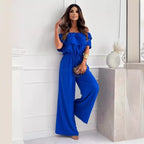 R&B | Jumpsuit mit Rüschenrand und Schulter mit kurzen Ärmeln
