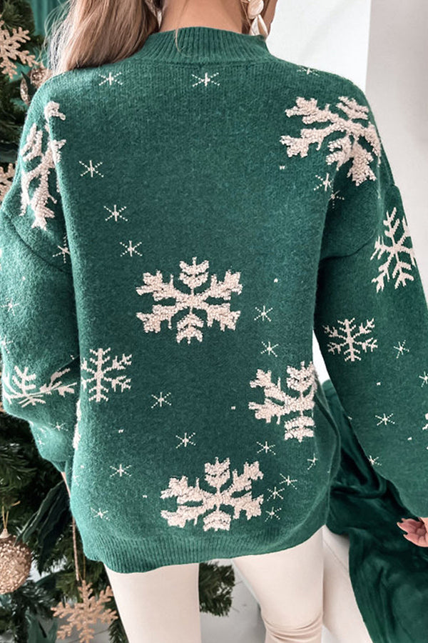 R&B | Rollkragen Weihnachtsdruck Strickpullover