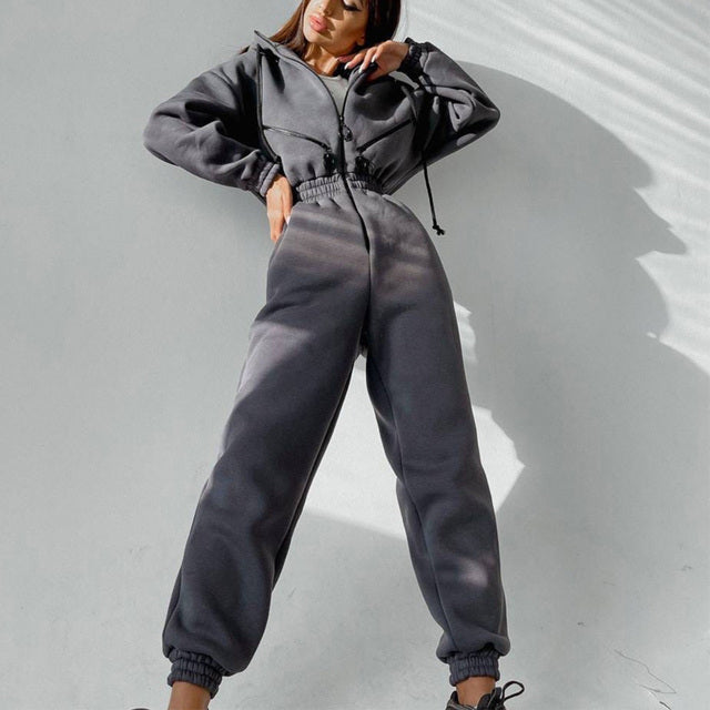 R&B | Hoodie Zweiteiliges Set für Alltag und Freizeit