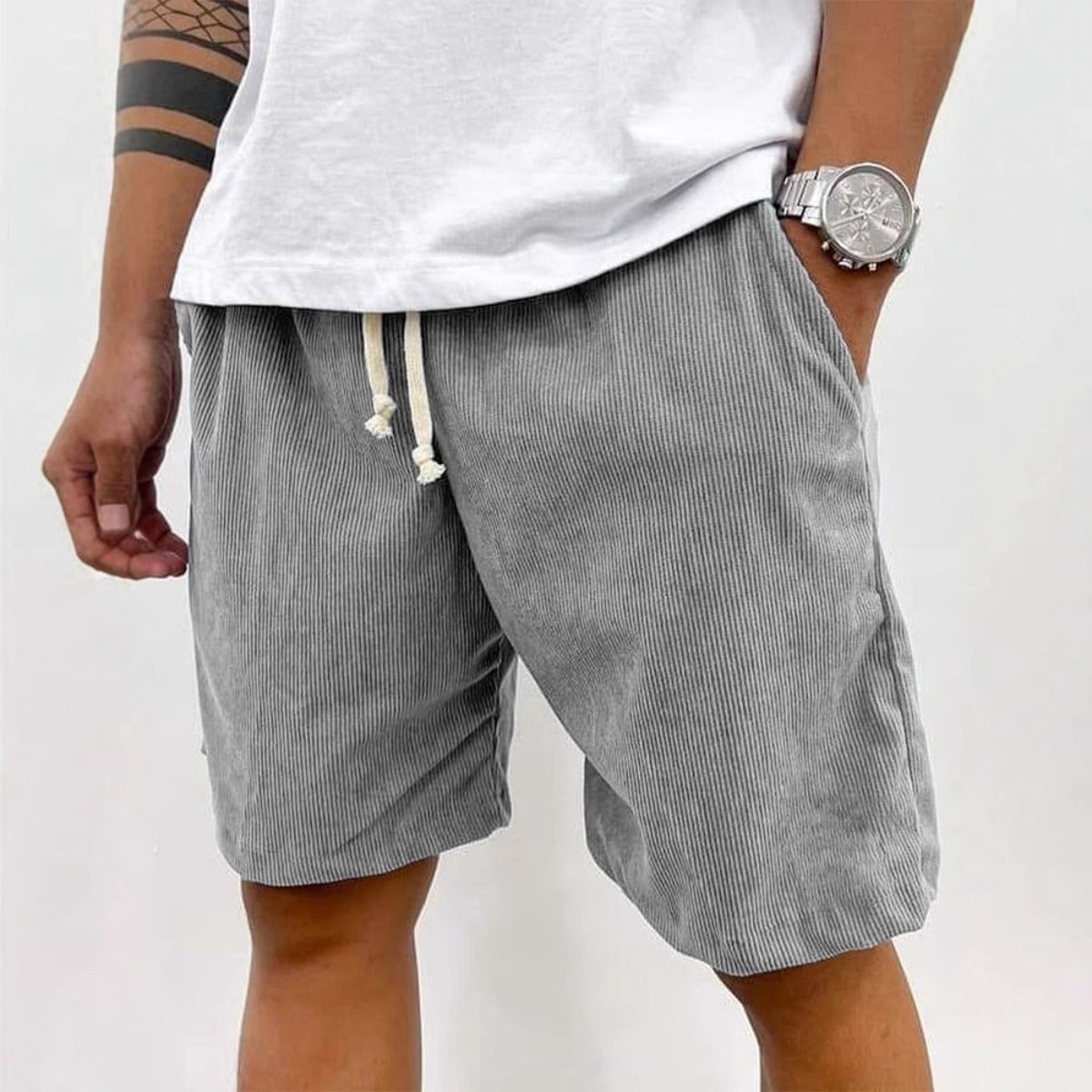 R&B | Herren Casual Kordelzug Cord Shorts