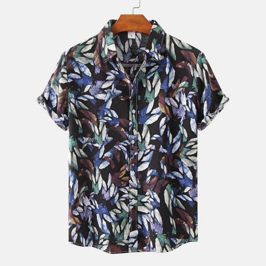 R&B | Floral kurzärmeliges Blumenhemd Männer