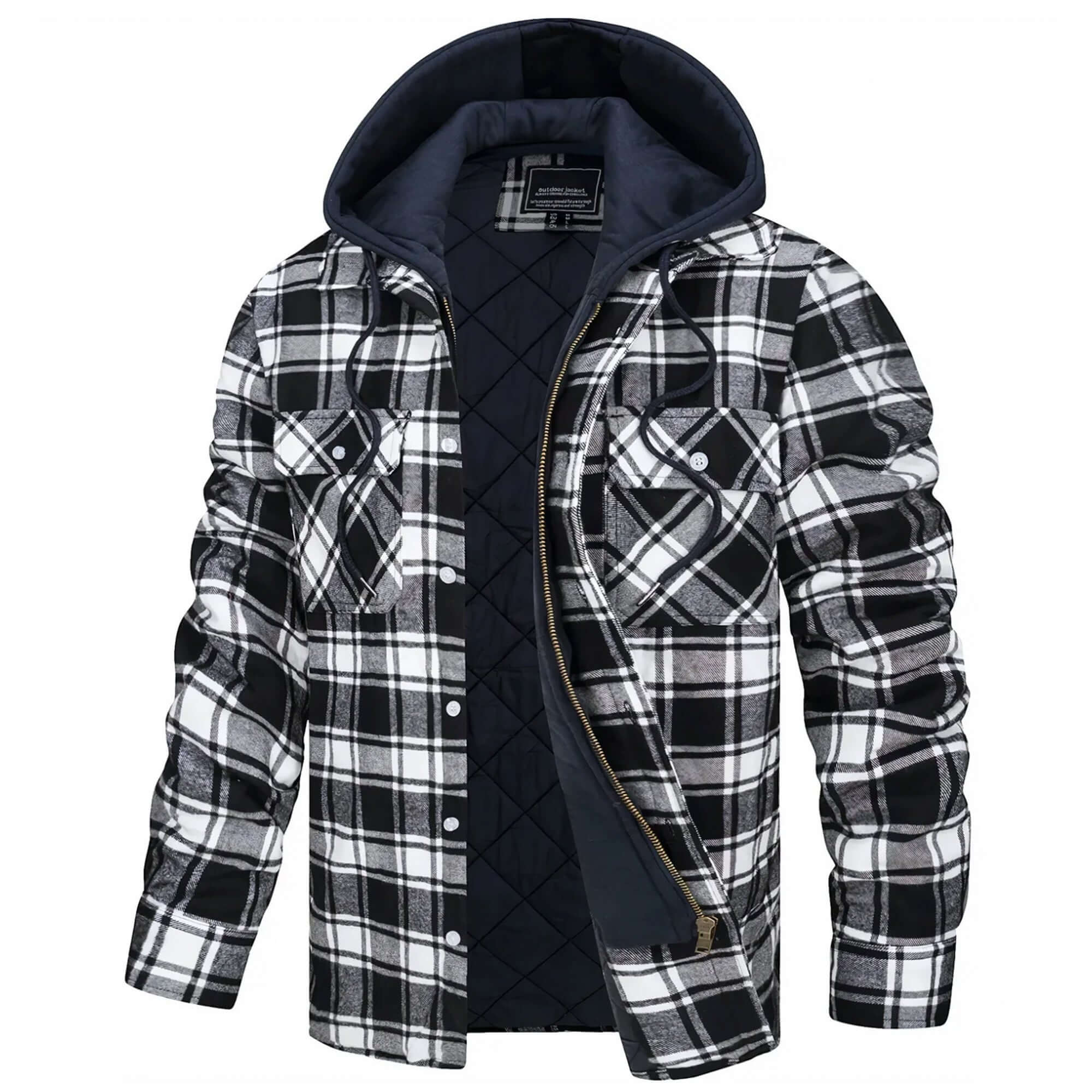 R&B | Herren Karierte Langarm Freizeitjacke