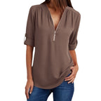R&B | V-Ausschnitt plus Größe Frauen ärmellos Chiffon Shirt