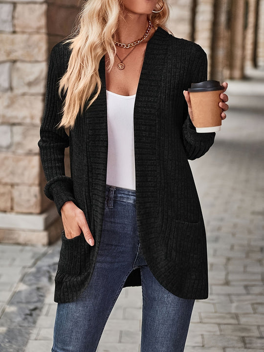 R&B | Cardigan - Damen Herbst Freizeit Fleece Strickjacke