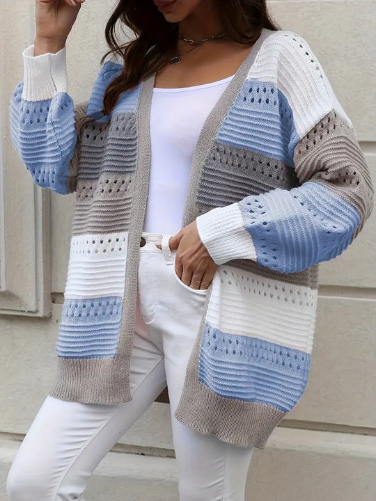 R&B | Strickjacke mit Farbblockierungen