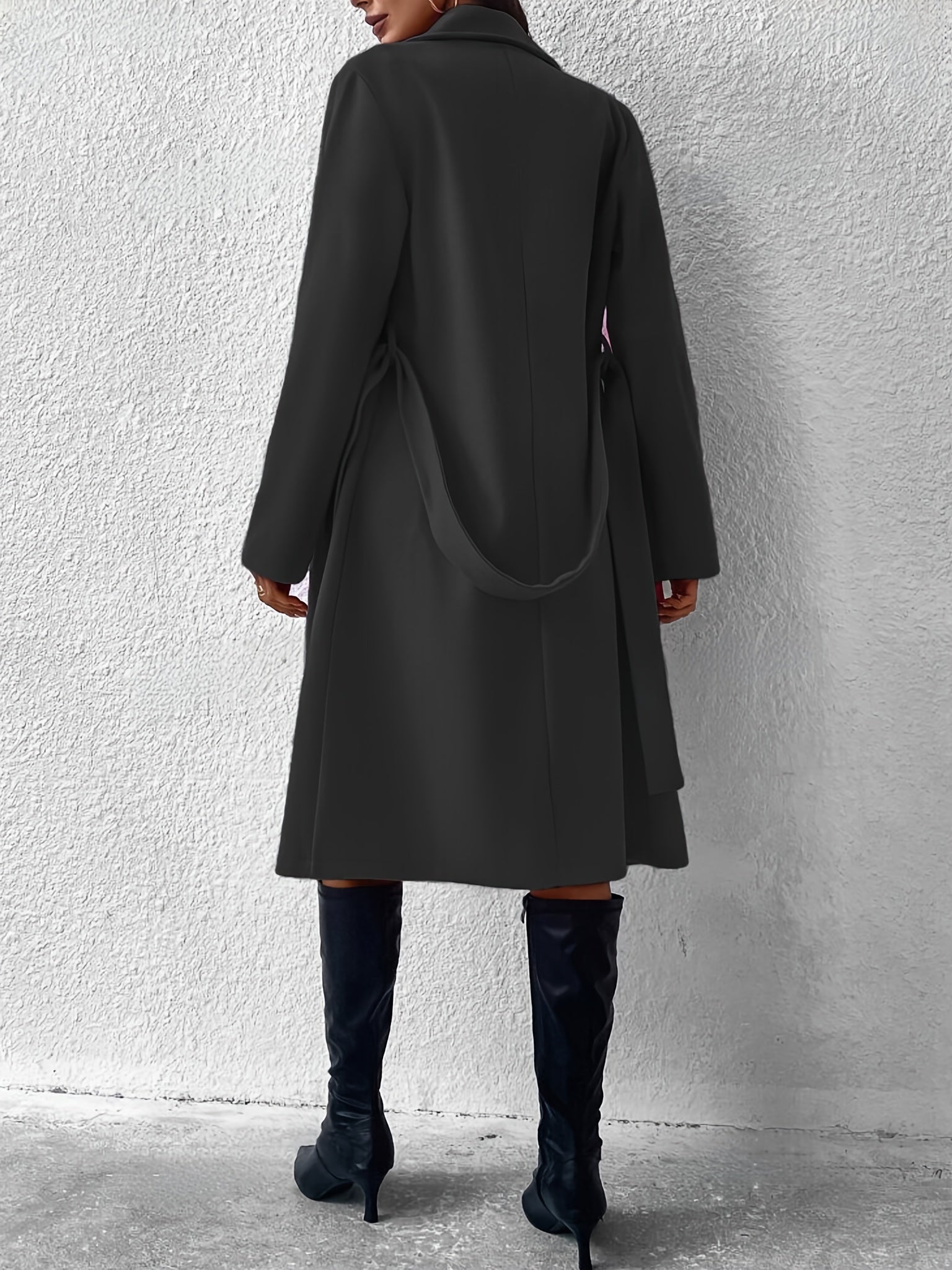 R&B | Trenchcoat mit Gürtel und einfarbigem Polyestermaterial für Frauen Schicke Oberbekleidung für den alltäglichen Gebrauch