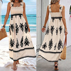 R&B | Bedrucktes Brustwickelkleid im Urlaubsstil