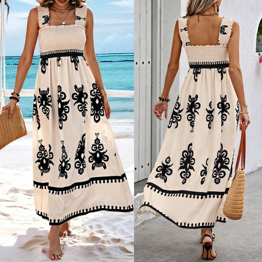 R&B | Bedrucktes Brustwickelkleid im Urlaubsstil