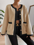 R&B | Kurze Jacke mit Kontrastdetails Polyester Stilvoll und Komfortabel