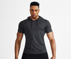 R&B | Sport-Kapuzenpullover mit halben Ärmeln