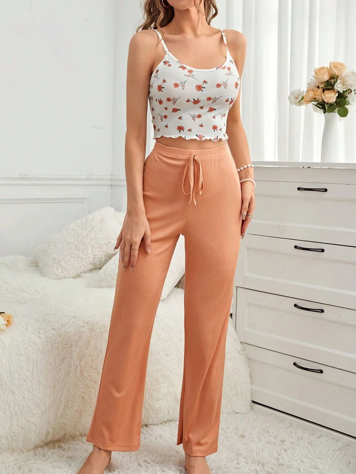 R&B | Hosenträgerhose lässiges Pyjama-Set