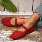 R&B | Einfarbige Ballerinas mit Schnürbarem Rücken