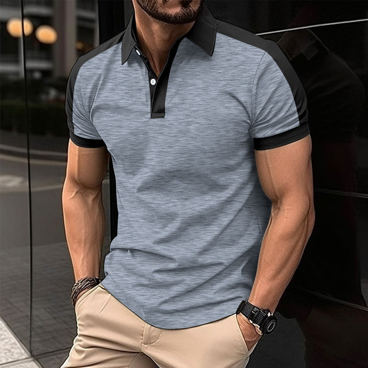 R&B | Großes Twill-Poloshirt