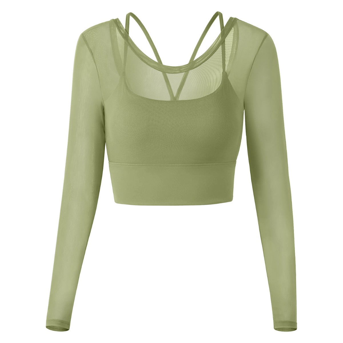 R&B | Fake zwei sexy Mesh-Yoga-Kleidung