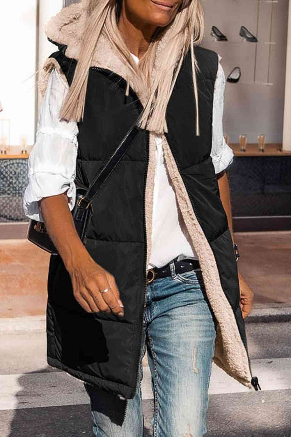 R&B | Zip-Up Longline Kapuzenweste