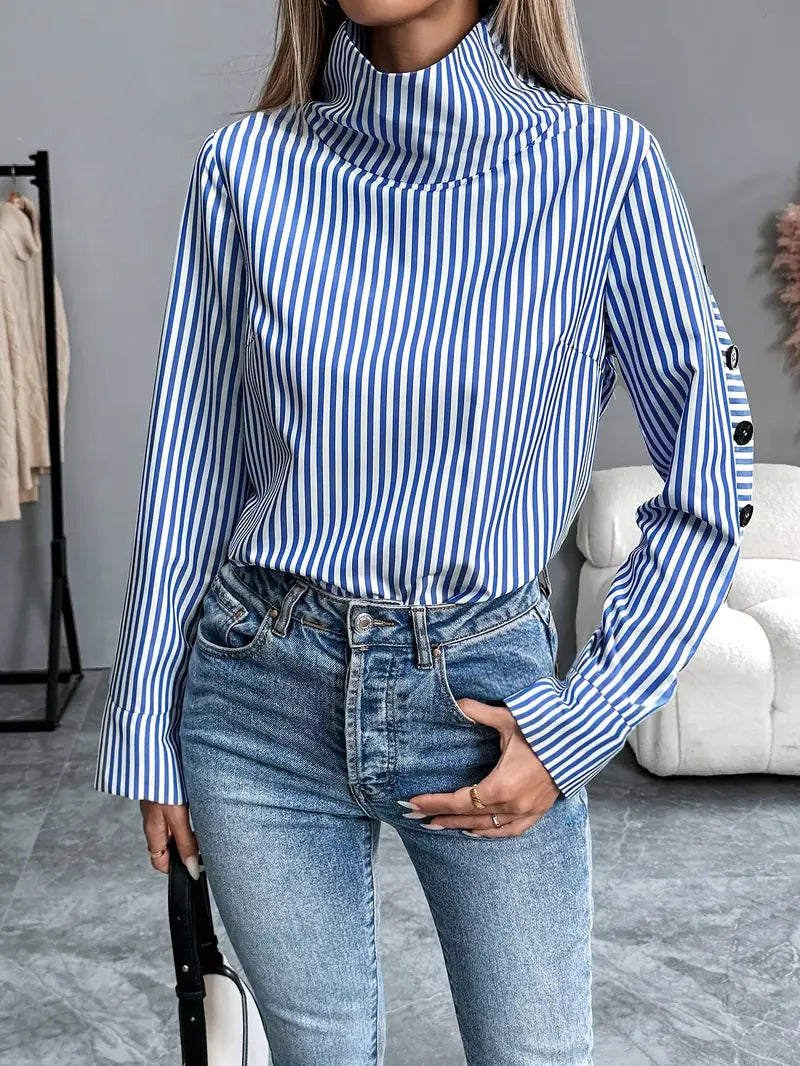 R&B | Stylische Gestreifte Bluse Aus Baumwolle