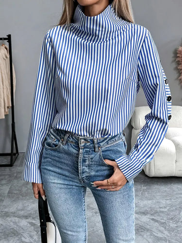 R&B | Stylische Gestreifte Bluse Aus Baumwolle