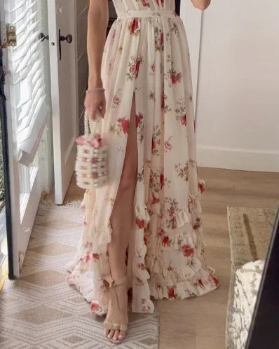 R&B | Blumen Fließendes Maxikleid