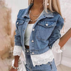 R&B | Blau Patchwork Denim Outerwear