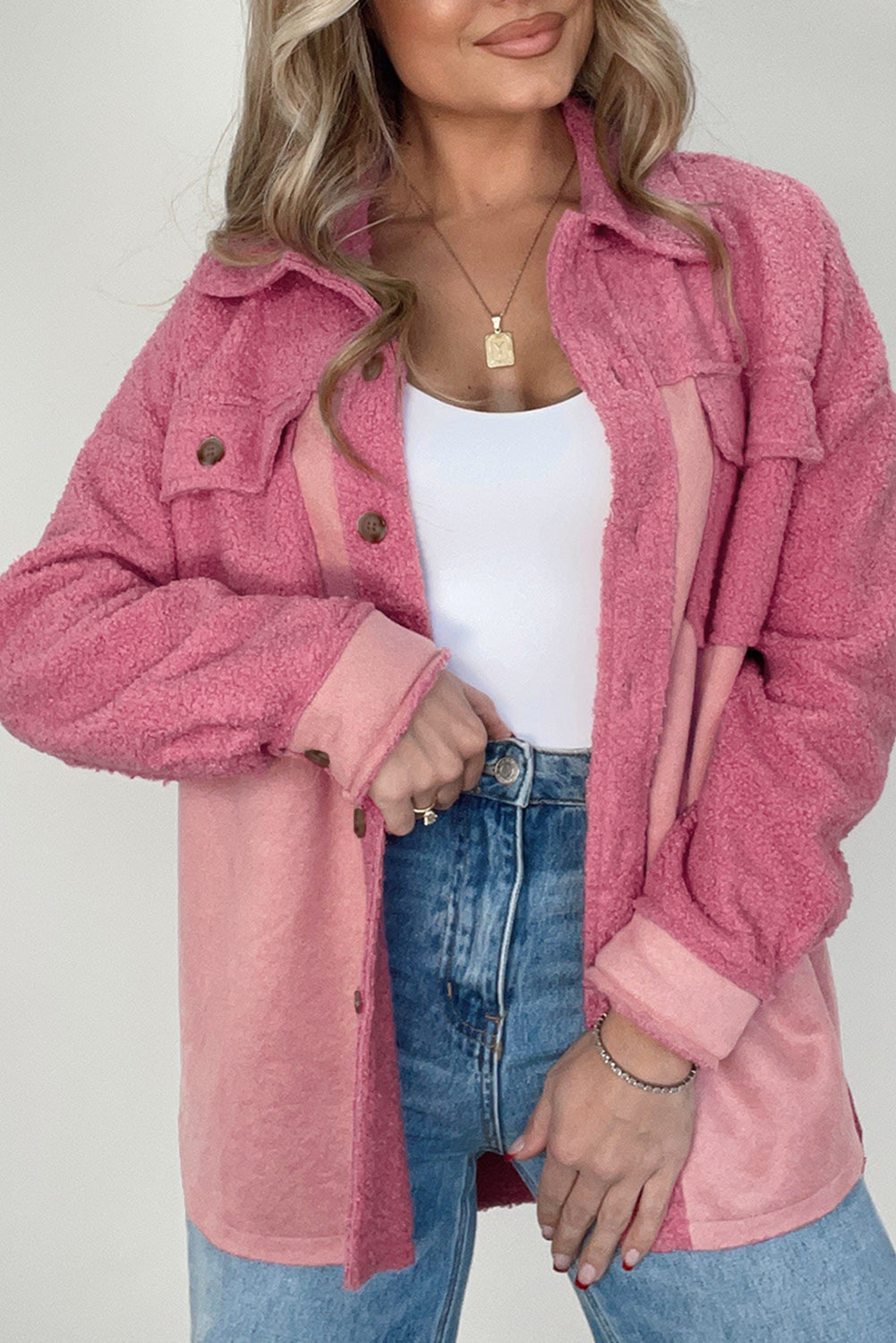 R&B | Weiche Hemdjacke mit Knöpfen Polyester Lässig und Trendy