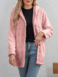 R&B | Fluffy Kapuzenjacke mit Knöpfen Polyester Weich und Warm
