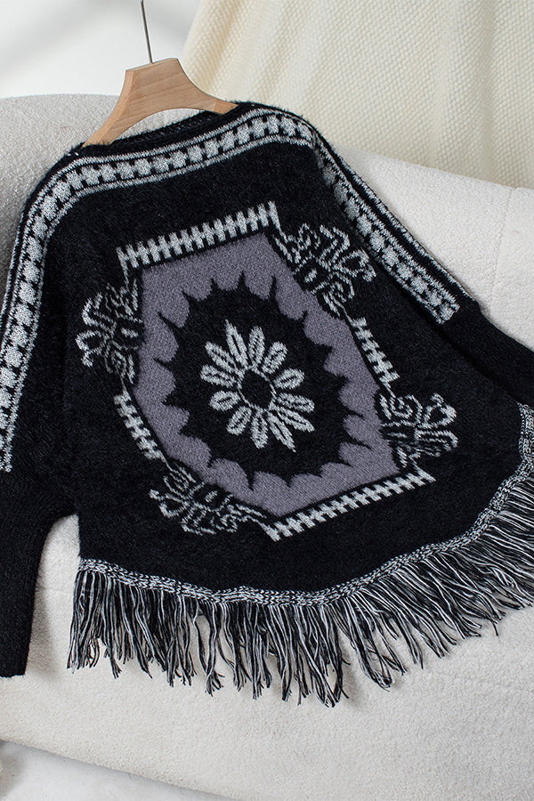 R&B | Strickpullover mit Quasten-Saum