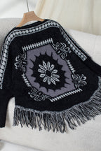 R&B | Boho Strickpullover mit Quasten-Saum