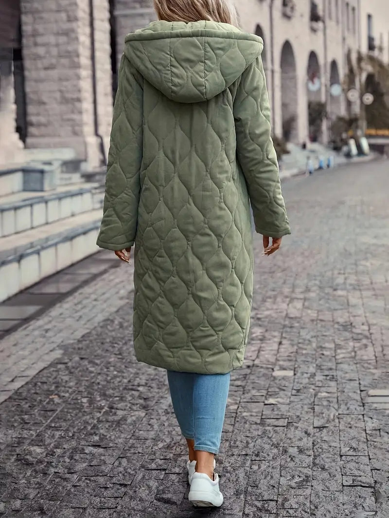 R&B | Lange Lockere Kapuzen-Winterjacke