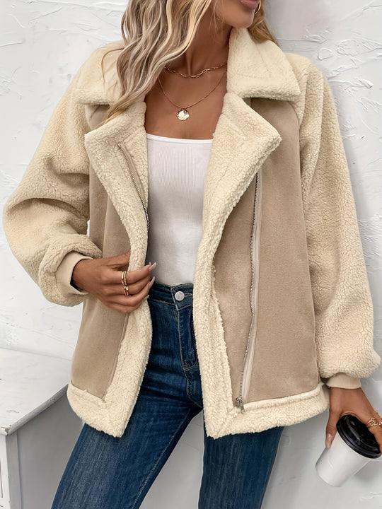 R&B | Weiche Kurze Jacke Aus Imitiertem Wildleder Modernes Design Komfort und Eleganz