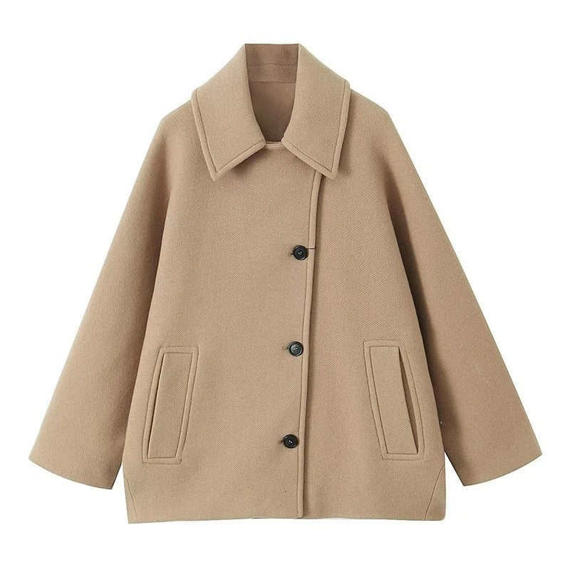 R&B | Elegante Jacke in Übergröße mit Gefaltetem Kragen und Taschen für Damen