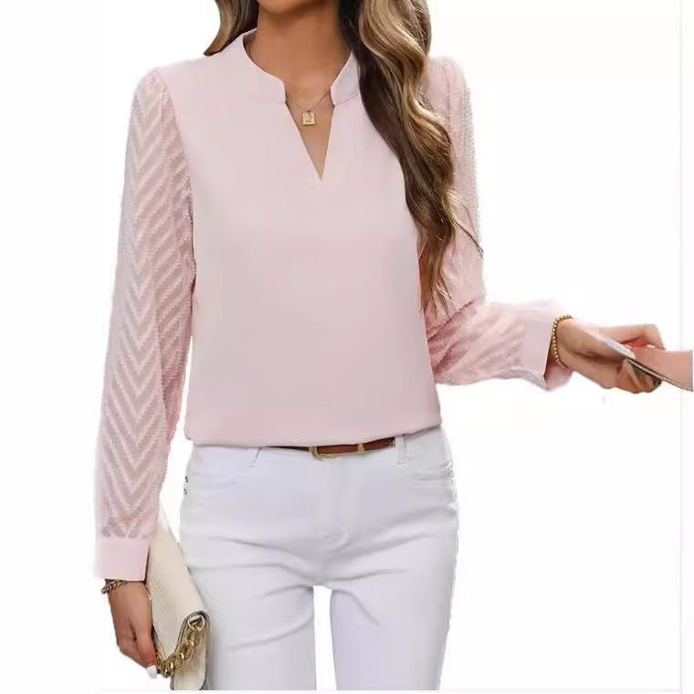R&B | Elegantes Chiffon Top mit V-Ausschnitt