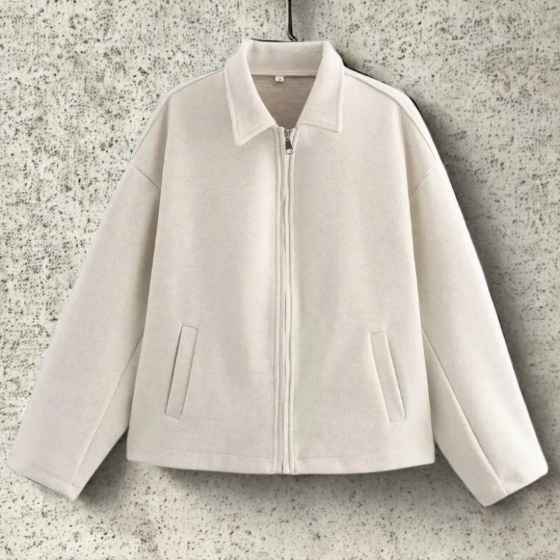 R&B | Fit Damen Kurzjacke mit spitzem Kragen und Frontreißverschluss
