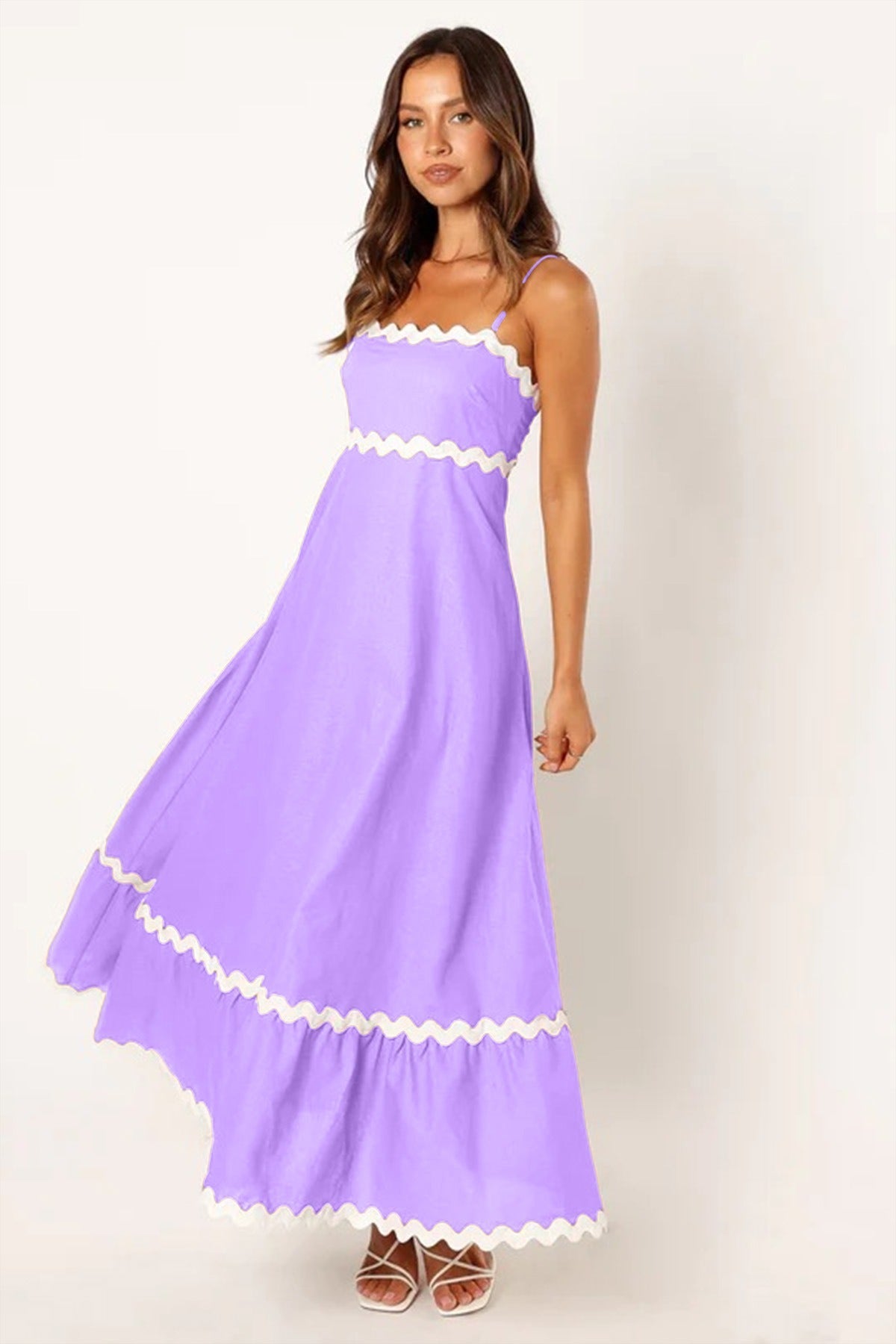 R&B | Einfarbiges Spitzen-Hosenträger-Röhrentop-Kleid