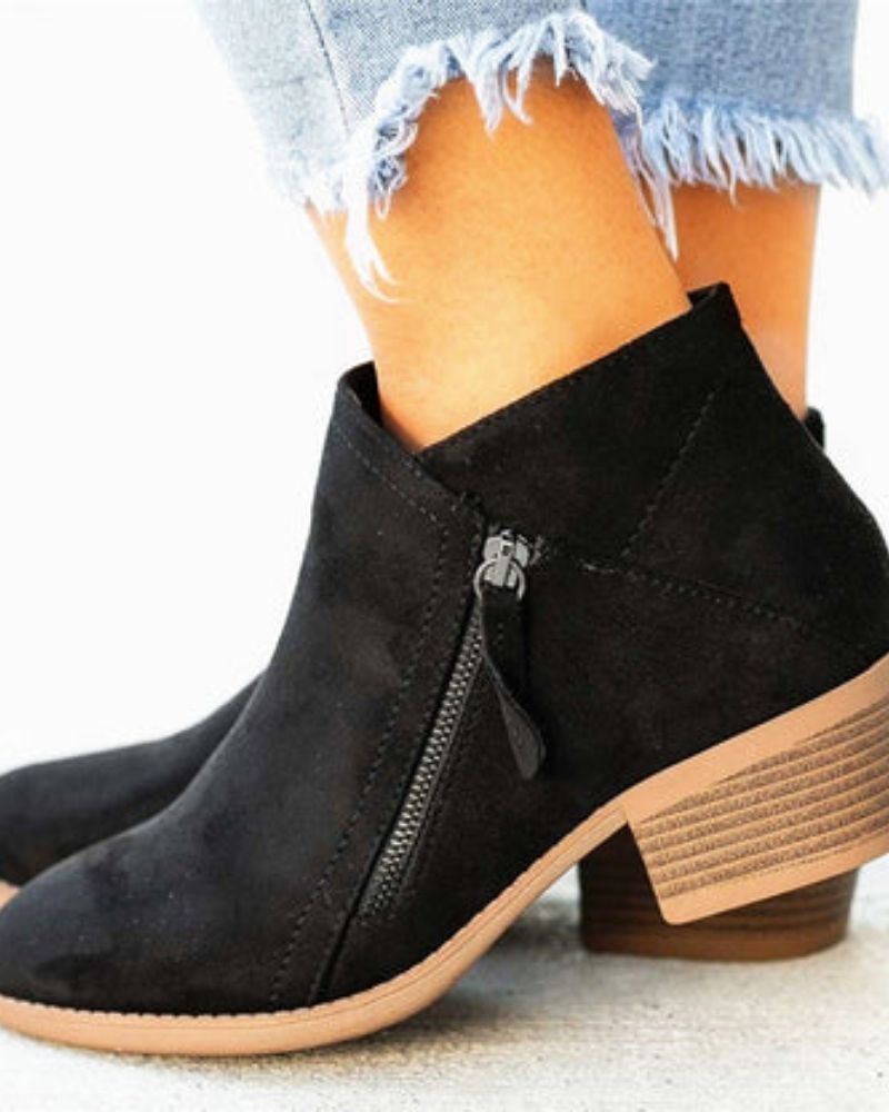 R&B | Wildlederstiefel mit Dicken Absätzen