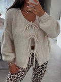 R&B | Strickcardigan mit Schleifen Weich und Warm Trendy Look