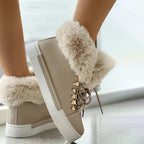 Warme Plüsch Plattform Stiefeletten R&B