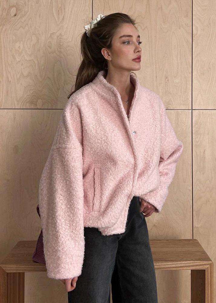 R&B | Rosa Drop Shoulder Stehkragenjacke