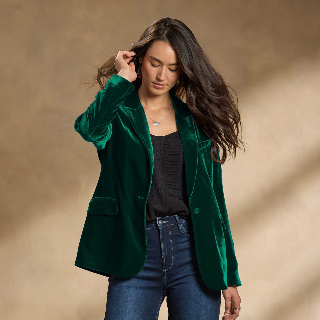 R&B | Gestickte Samt-Herbstjacke