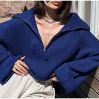R&B | Rippstrick Pullover mit Reißverschluss Weich und Warm Lässige Eleganz