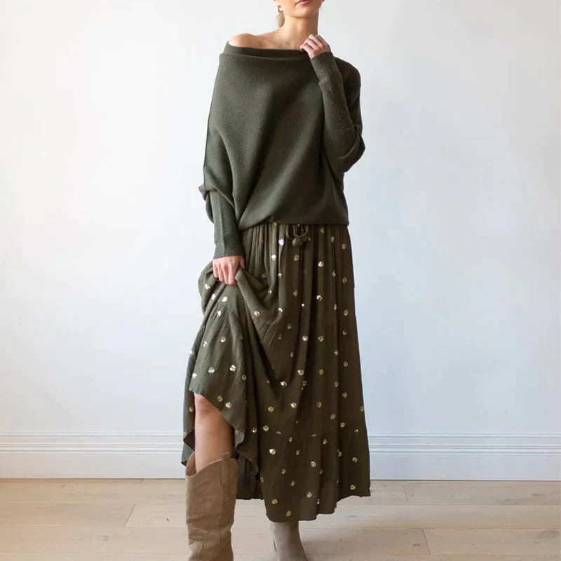 R&B | Asymmetrisch drapierter Pullover