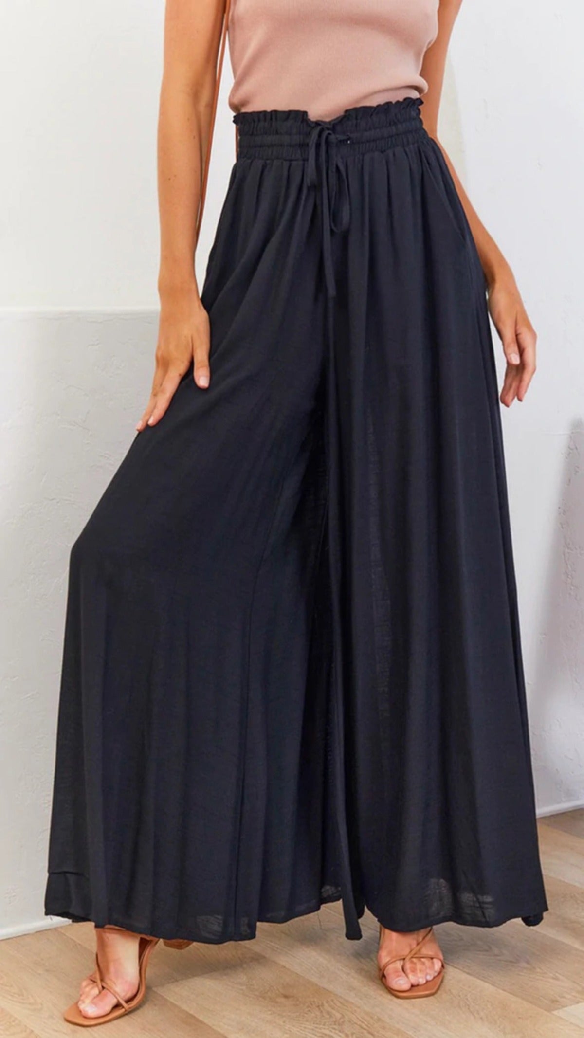 R&B | Elastischer Gürtel Weites Bein Hohe Taille Hose