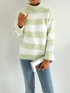 R&B | Strickpullover mit Rollkragen Acrylmischung Gestreiftes Muster