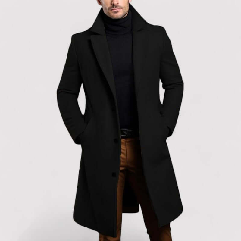 R&B | Herren Langer Winter Wollmantel