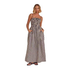 R&B | Gestreiftes Hosenträgerkleid mit Taschen