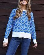 R&B | Muster Strickpullover Weich und Trendy Statement-look