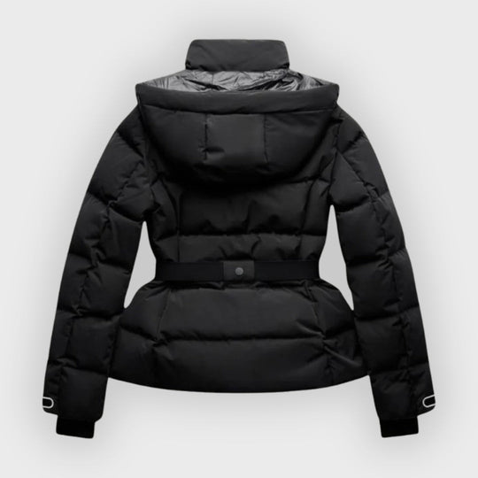 R&B | Damen isolierte schwarze Gürtel-Skijacke